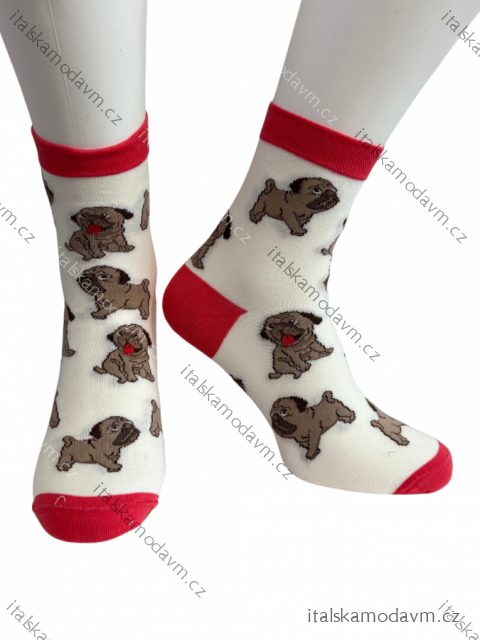 Ponožky veselé pejsci dámské (35-37, 38-40) POLSKÁ MÓDA DPP22114/DR 35-37 _barva viz foto
