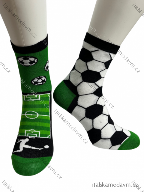 Ponožky veselé slabé dámské dětské chlapecké fotbalové (35-37,38-41) POLSKÁ MODA DPP24FOTBALBALON/DR 35-37 zelená
