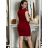 Šaty pouzdrové společenské elegantní bez rukávů dámské Carol (S-XL) ITALSKÁ MÓDA IMM22Q51239-21/DUR L tmavě červená