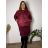 Bunda s kapucí dlouhý rukáv dámská nadrozměr MAYA (44/46/48 ONE SIZE) ITALSKÁ MÓDA IMSM251139/DR 52/54/56 vínová