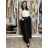 Kalhoty elegantní teplé s páskem dámské (S/M/L ONE SIZE) ITALSKÁ MÓDA IMD251113/DU S/M/L Černá