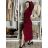Šaty elegantní dlouhý rukáv dámský (S/M/L ONE SIZE) italská móda  IMWMY251116/DU S/M/L vínová