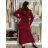 Šaty elegantní dlouhý rukáv dámský (S/M/L ONE SIZE) italská móda  IMWMY251116/DU S/M/L vínová