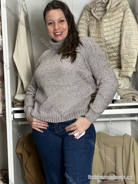 Svetr s rolákem ženilkový dlouhý rukáv dámský AGYS (M/L-XL/2XL) AMBITIONFLY AMB25N372T/DUR M/L šedá