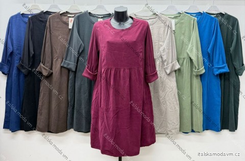 Šaty manžestrové dlhý rukáv dámske nadrozmer (46/48/50 ONE SIZE) TALIANSKA MÓDA IM425861