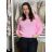 Svetr pletený oversize dlouhý rukáv dámský (M/L/XL ONE SIZE) ITALSKÁ MODA IMWKA259910/DU M/L/XL růžová