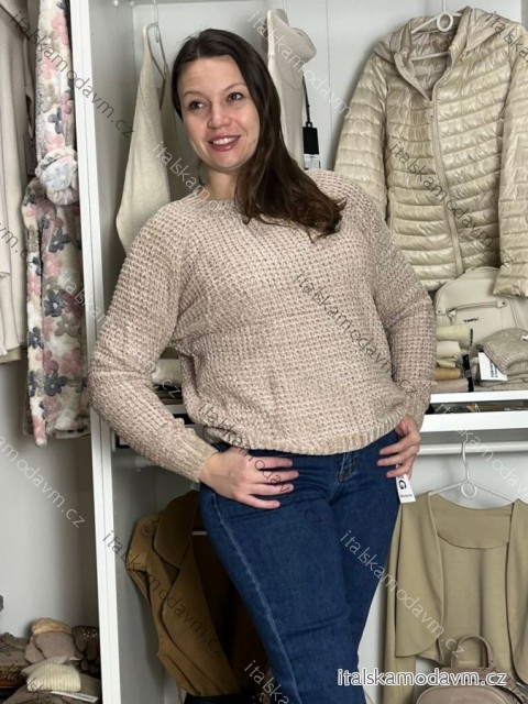 Svetr ženilkový dlouhý rukáv dámský AGY(M/L-XL/2XL) AMBITIONFLY AMB25N410T/DUR XL/2XL béžová