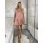 Šaty krátke voľnočasové letné krátky rukáv dámske MILANO (S/M/L ONE SIZE) TALIANSKA MÓDA IMPOC2510088/DUR S/M/L ružová staroružová