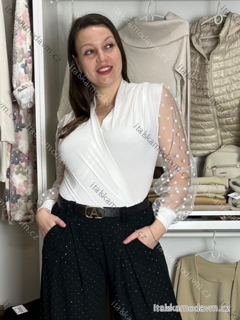 Body elegantní dlouhý rukáv dámské (S/M/L ONE SIZE) ITALSKÁ MÓDA IMWHA251111/DU S/M/L bílá