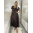Šaty dlhé elegantné krátký rukáv dámske (S/M/L ONE SIZE) TALIANSKA MÓDA IMPLU2527434/DU S/M/L hnedá