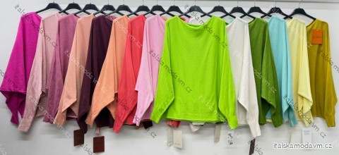 Svetr úpletový dlouhý rukáv dámský nadrozměr (54/56/58 ONE SIZE) ITALSKÁ MÓDA IM425865