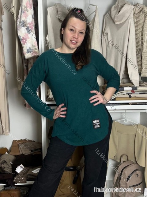 Tunika prodloužená teplá  dluhý rukáv dámská MARIKA (M/L/XL ONE SIZE) ITALSKÁ MÓDA IMD24382/DU