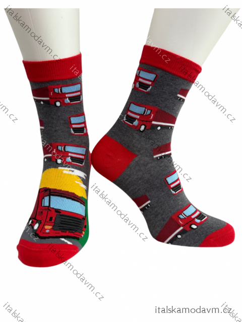 Ponožky kotníkové slabé veselé kamion dětské dámské pánské (35-46) POLSKÁ MÓDA DPP250839/DR