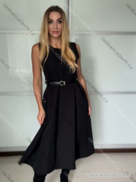 Šaty dlhé elegantné bez rukávov dámske (S/M ONE SIZE) TALIANSKA MÓDA IMPDY25MDUE24796/DUR -   čierna
 -   S/M/L
