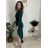 Šaty elegantní dlouhý rukáv dámský (S/M/L ONE SIZE) italská móda  IMWMY251116/DU S/M/L smaragdová