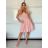 Šaty krátky rukáv spoločenské dámske (S/M ONE SIZE) TALIANSKA MÓDA IMHMS244350/DU -   ružová baby -   S / M