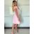 Šaty krátky rukáv spoločenské dámske (S/M ONE SIZE) TALIANSKA MÓDA IMHMS244350/DU -   ružová baby -   S / M