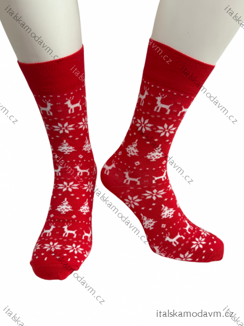 Ponožky veselé vánoční pánské (38-46) POLSKÁ MÓDA DPP21438/DR 38-41 červená