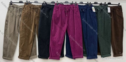 Kalhoty manžestrové dámské nadrozměr (46/48/50 ONE SIZE) ITALSKÁ MÓDA IM425886