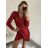 Šaty elegantní společenské třpytivé flitrové dlouhý rukáv dámské (S/M ONE SIZE) ITALSKÁ MÓDA IMM228558