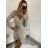 Šaty elegantní společenské třpytivé flitrové dlouhý rukáv dámské (S/M ONE SIZE) ITALSKÁ MÓDA IMM228558