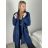 Cardigan  s kapsami dlouhý rukáv dámský nadrozměr (40/42/44 ONE SIZE) ITALSKÁ MÓDA IM4251148/DU 40/42/44 tmavě modrá