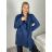 Cardigan  s kapsami dlouhý rukáv dámský nadrozměr (40/42/44 ONE SIZE) ITALSKÁ MÓDA IM4251148/DU 40/42/44 tmavě modrá
