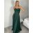 Šaty dlouhé společenské na ramínka dámské (XS/S/M ONE SIZE) ITALSKÁ MÓDA IMM25M40365/DU -   světle zelená -   S/M