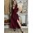 Šaty elegantní společenské dlouhé na ramínka dámské (L/XL ONE SIZE) ITALSKÁ MÓDA IM325100/DUR L/XL vínová