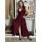 Šaty elegantní společenské dlouhé na ramínka dámské (L/XL ONE SIZE) ITALSKÁ MÓDA IM325100/DUR L/XL vínová