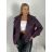 Kabát krátký oversize dlouhý rukáv dámske (S/M/L ONE SIZE) TALIANSKA MÓDA IMPLU251111/DU S/M/L fialová