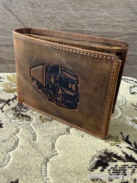Peněženka kožená kamion pánská KUTTI KUT25884-2/DR ONE SIZE hnědá