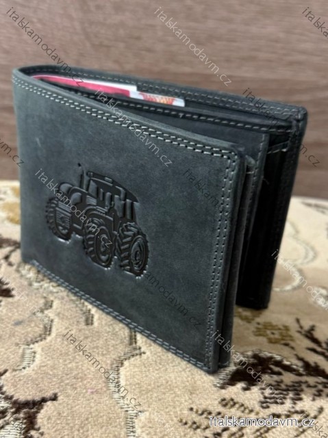 Peněženka kožená traktor pánská KUTTI KUT25884-4/DR ONE SIZE Černá