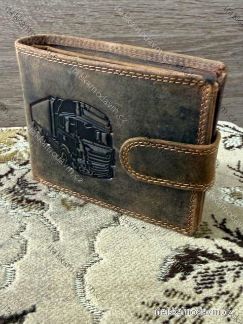 Peněženka kožená kamion pánská KUTTI KUT25895-1/DR ONE SIZE hnědá