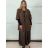 Kabát podzimní oversize na knoflíky dlouhý rukáv dámský (S/M/L ONE SIZE) ITALSKÁ MÓDA IMWCL252811/DUR S/M/L hnědá