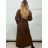 Kabát s páskem dlouhý rukáv dámské (S/M/L ONE SIZE) ITALSKÁ MÓDA IMPVN25251008/DU S/M/L vínová