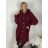 Kabát baránkový oversize na gombíky dlhý rukáv dámsky (M/L/XL ONE SIZE) INDICKÁ MÓDA IMWK251111/DUR M/L/XL vínová