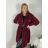 Kabát baránkový oversize na gombíky dlhý rukáv dámsky (M/L/XL ONE SIZE) INDICKÁ MÓDA IMWK251111/DUR M/L/XL vínová