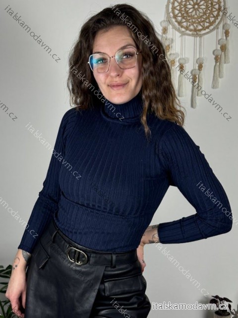 Rolák dlhý rukáv dámsky (uni sm) TALIANSKÁ MÓDA IM919JM-5809/DUR tmavo modrá S / M