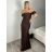 Šaty dlhé spoločenské carmen dámske (S/M ONE SIZE) TALIANSKA MÓDA IMPHD2576077/DR S / M hnedá