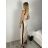 Šaty dlhé elegantné na ramienka dámske (S/M/L ONE SIZE) TALIANSKA MÓDA IMM24M55369/DU S/M/L béžová
