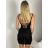 Šaty mini letné pletené na ramienka dámske (XS/S/M ONE SIZE) TALIANSKA MóDA IMM252471/DU XS/S/M čierna