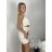 Souprava pletená letní croptop a sukně dámská CHLOE (S/M/L ONE SIZE) ITALSKÁ MÓDA IMPBB25Y24399/DU bílá S/M/L