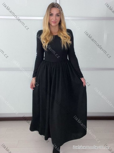 Šaty volnočasové dlhý rukáv dámske (S/M/L ONE SIZE) TALIANSKA MÓDA IMM25M55931/DU