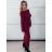 Šaty úpletové s rolákem dlouhý rukáv dámský (S/M/L ONE SIZE) ITALSKÁ MÓDA IMPLM25ZM190006/DU S/M/L vínová