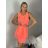 Šaty šifonové bez rukávů dámské (S/M/L ONE SIZE) ITALSKá MóDA IM322103/DUR neon oranžová