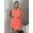 Šaty šifonové bez rukávů dámské (S/M/L ONE SIZE) ITALSKá MóDA IM322103/DUR neon oranžová