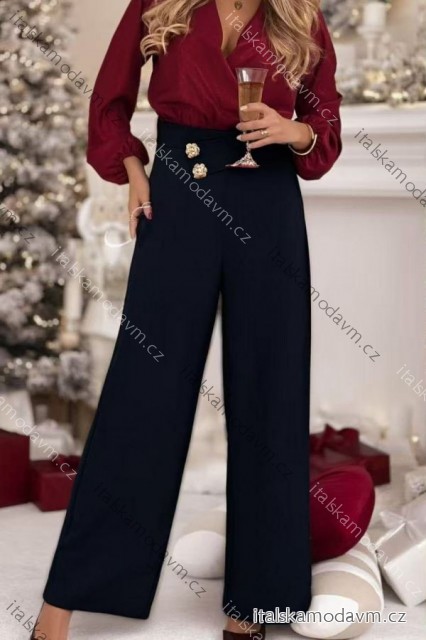 Kalhoty dlouhé elegantní dámské (S/M/L ONE SIZE) ITALSKÁ MÓDA IMD25366