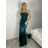 Šaty dlhé spoločenské dámske (S/M ONE SIZE) TALIANSKA MÓDA IMPHD2524148/DR S / M tmavo smaragdová