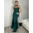 Šaty dlouhé společenské na ramínka dámské (XS/S/M ONE SIZE) ITALSKÁ MÓDA IMPHD2576080/DR XS/S/M tmavě smaragdová